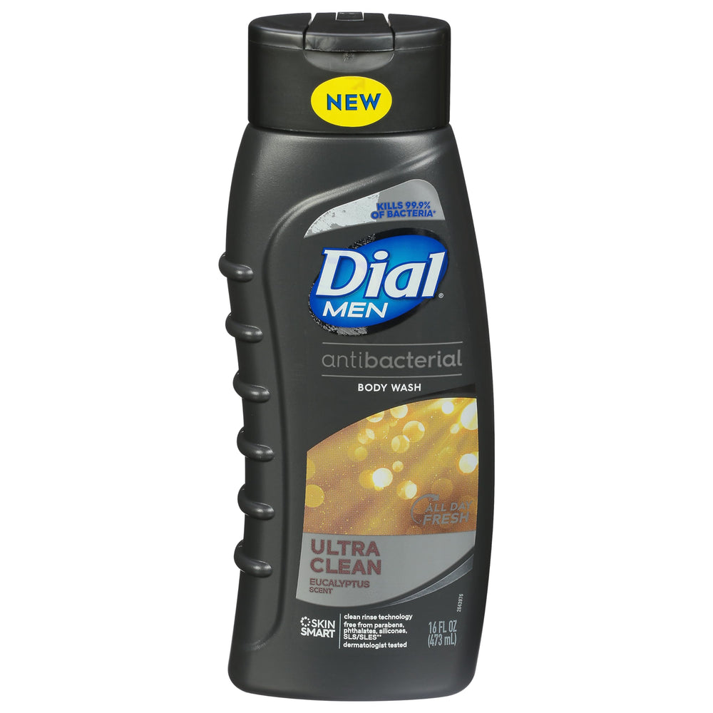 Dial mens body wash Ultra Clean Eucolyptus bottle for daily all in one cleansing