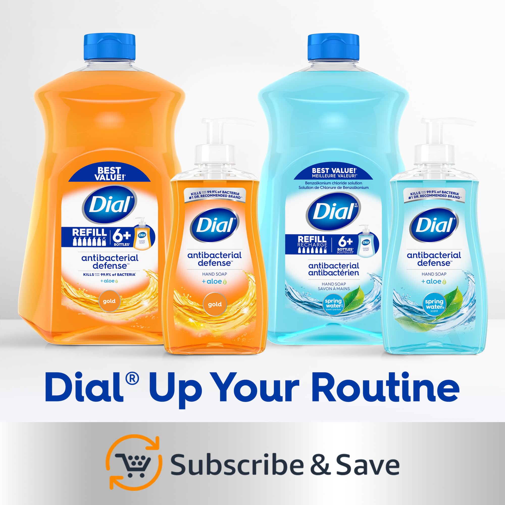 Dial recyclable bottle graphic emphasizes eco packaging