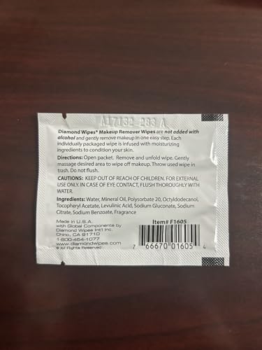 Diamond Wipes case of 50 wipes ready for everyday skincare routines.