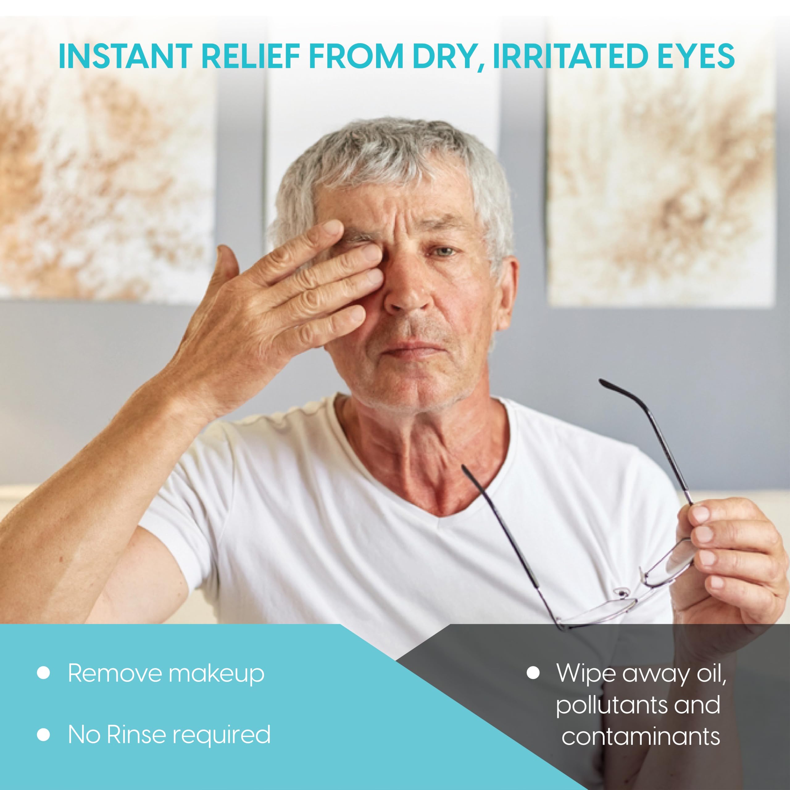 Diamond Wipes Clear C Eyelid Wipes individually wrapped for on-the-go freshness