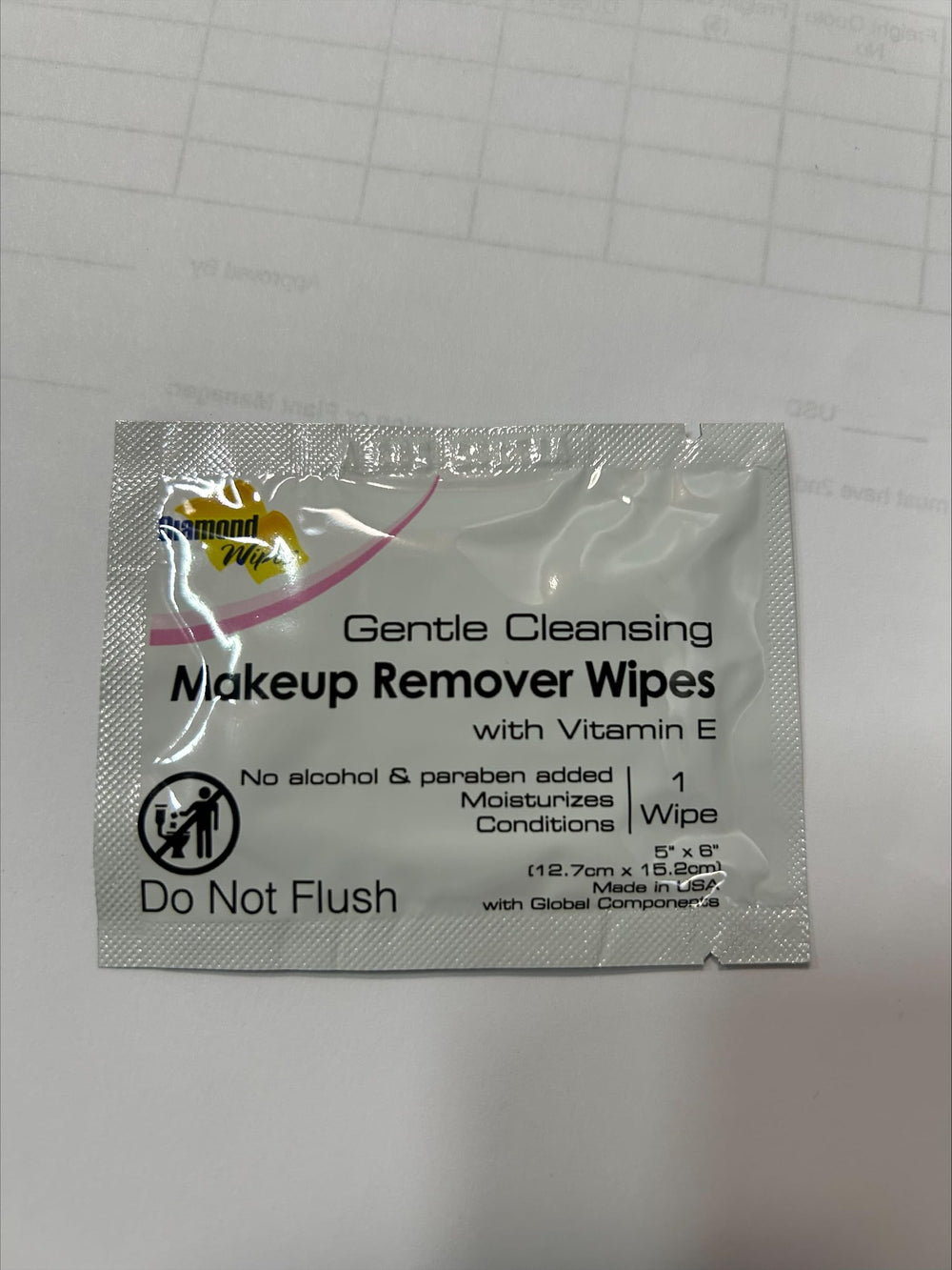 Diamond Wipes individually wrapped wipes in pocket-friendly packaging.
