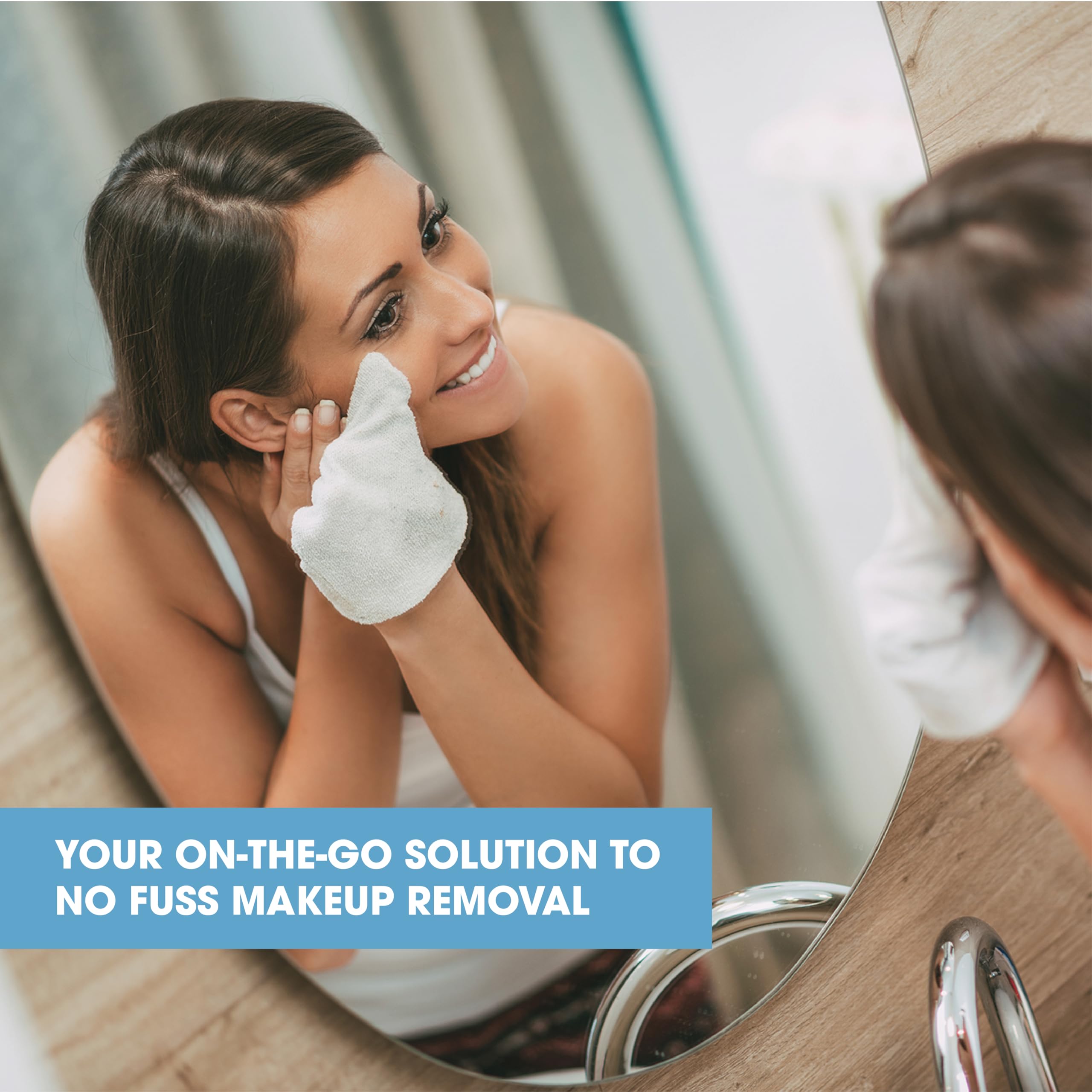 Diamond Wipes waterproof makeup removal visible in action
