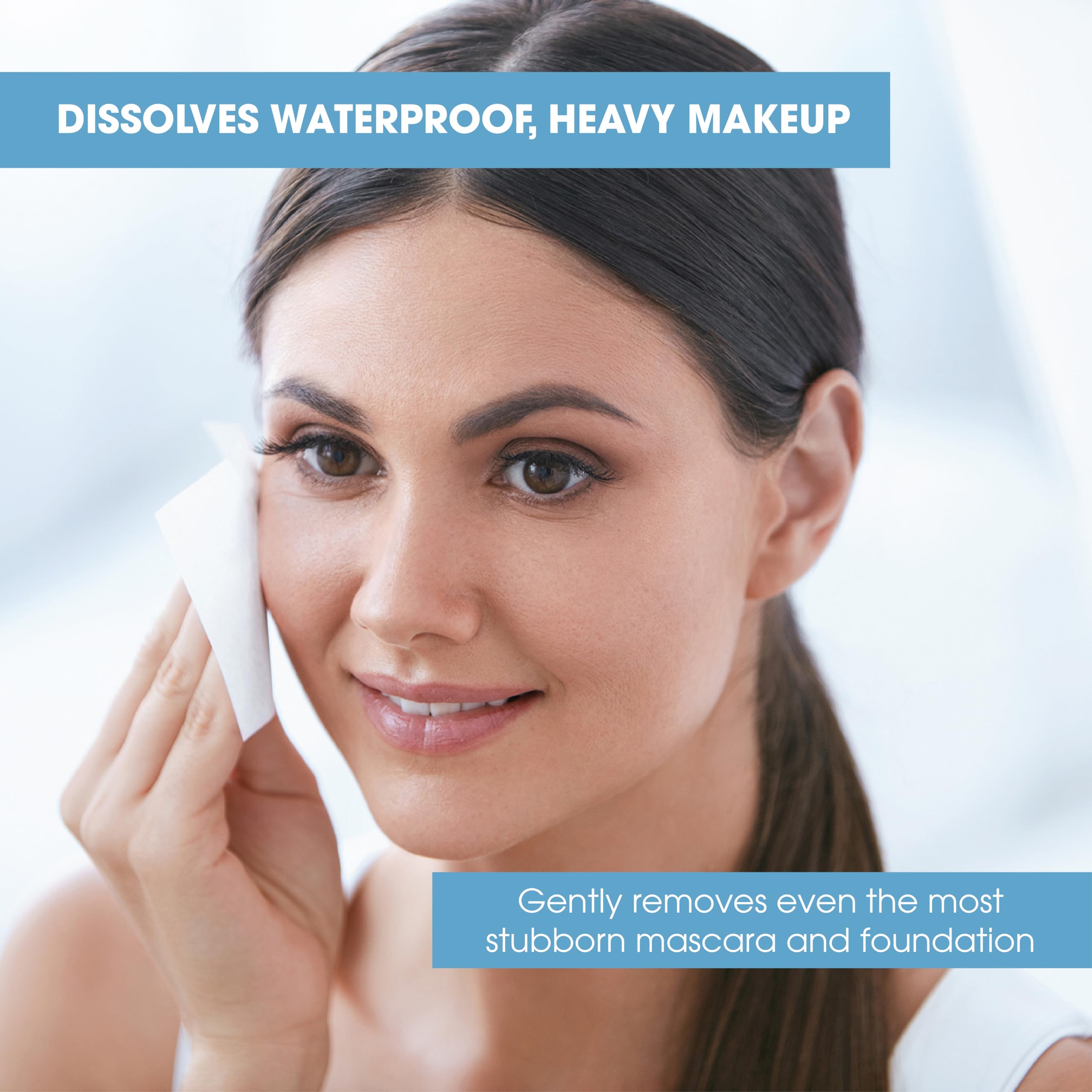 Diamond Wipes makeup remover wipes closeup highlights gentle, alcohol-free formula for sensitive skin.