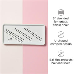 Diane hair pins ball tips closeup showing protective design for hair