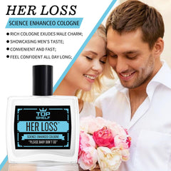 DICTAMNI Her Loss bottle closeup emphasizes modern masculine design