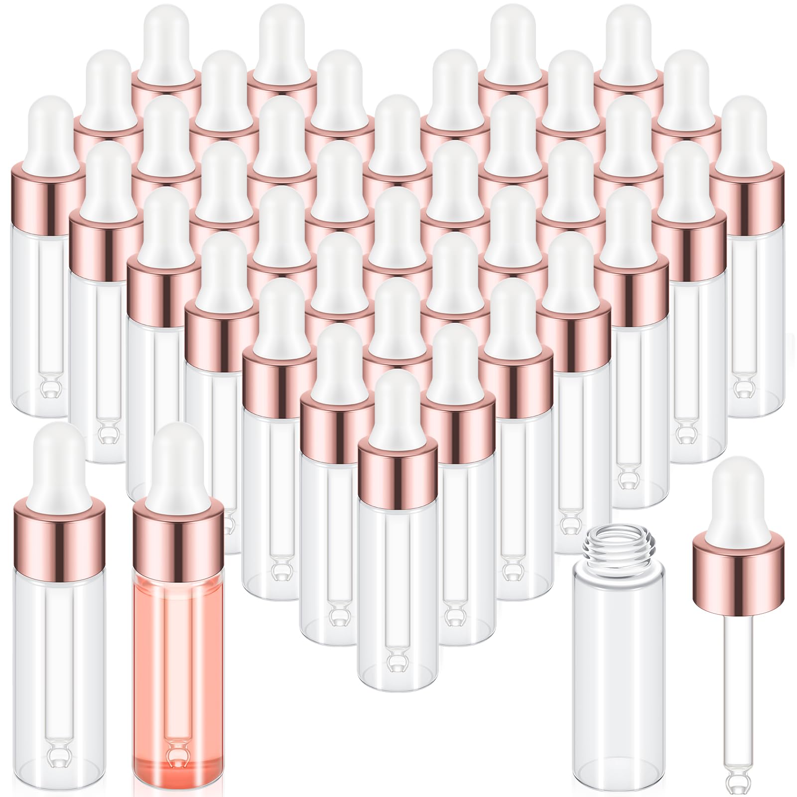 Didaey rose gold cap 5ml glass bottle close-up for premium essential oils.