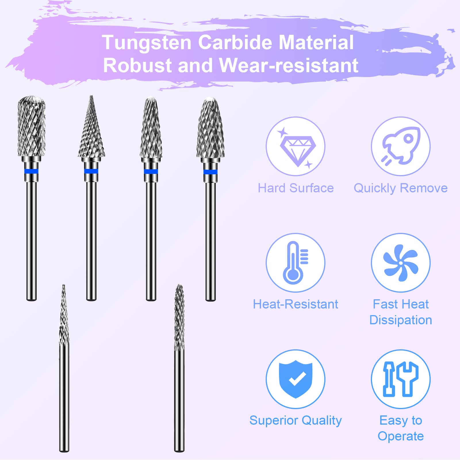 Diesisa 3/32-inch shank drill bits compatible with most nail machines for professionals.