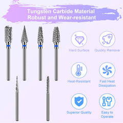 Diesisa 3/32-inch shank drill bits compatible with most nail machines for professionals.