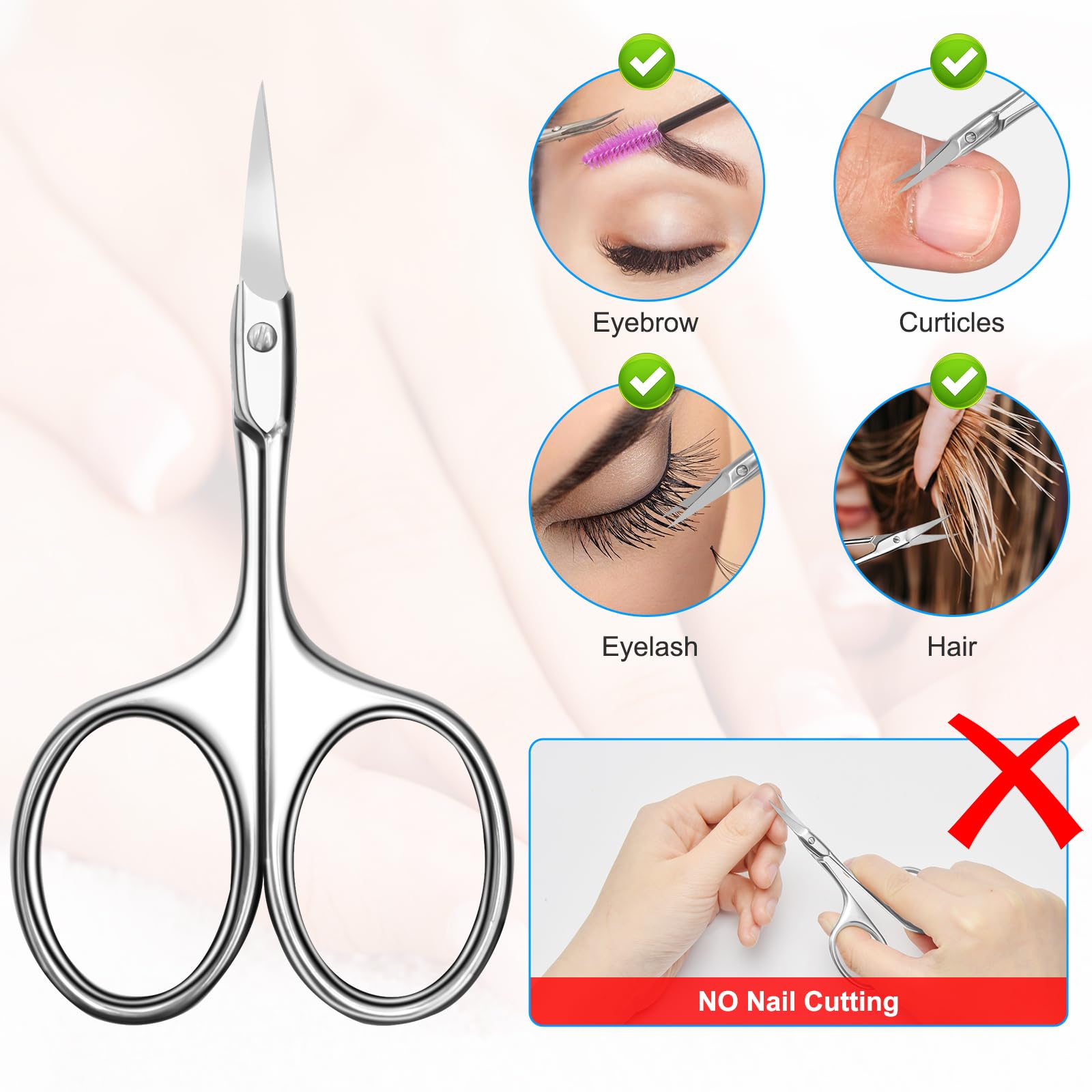 Diesisa curved cuticle scissors ergonomic-handle shot emphasizing comfortable grip for delicate pruning.