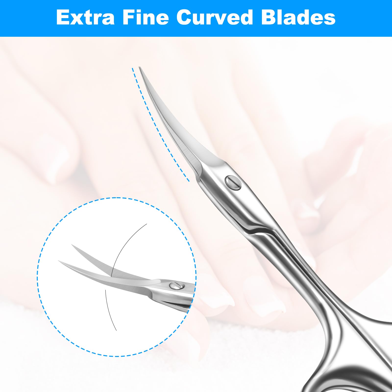Diesisa curved cuticle scissors leather-case packaging illustrates portable grooming kit convenience.