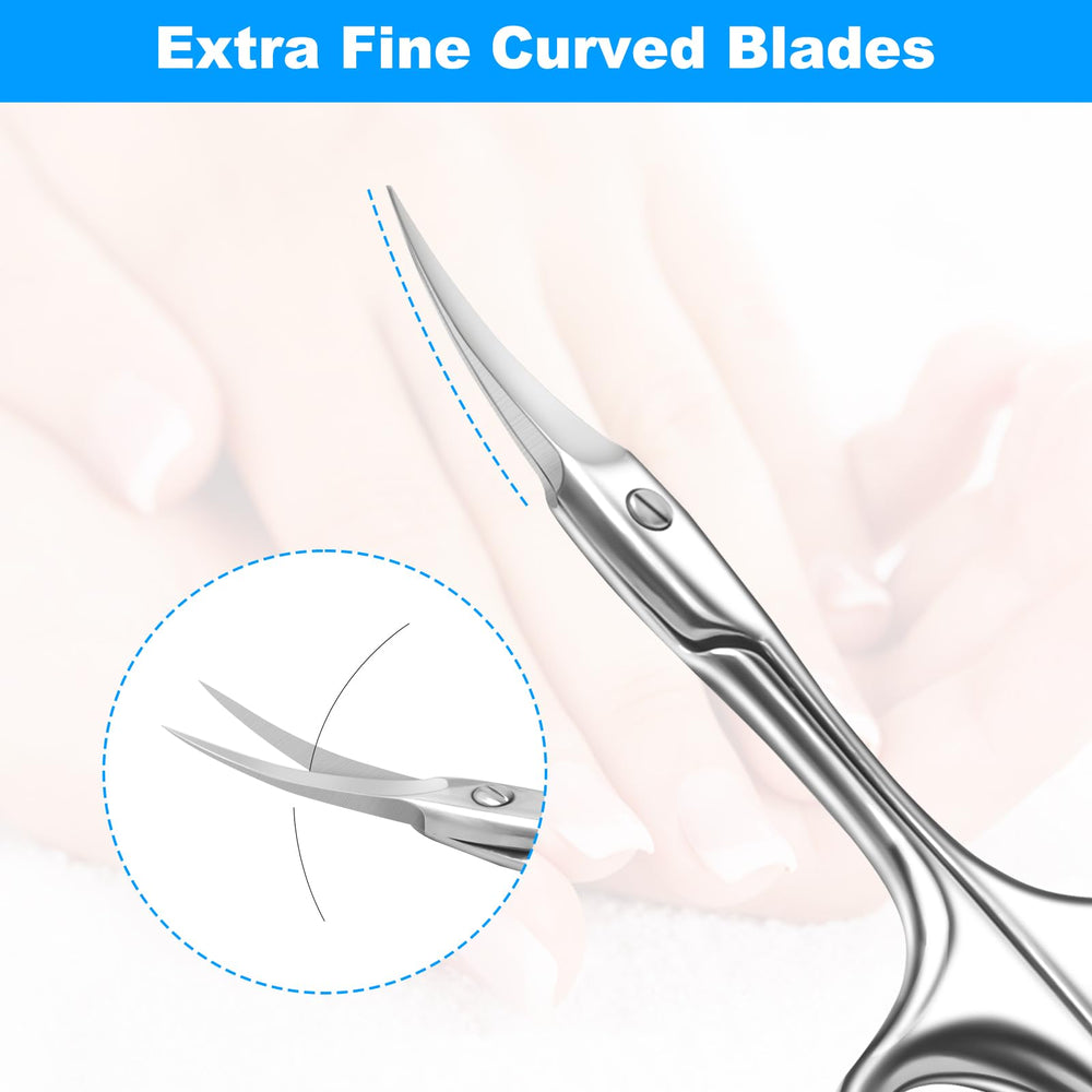 Diesisa curved cuticle scissors leather-case packaging illustrates portable grooming kit convenience.