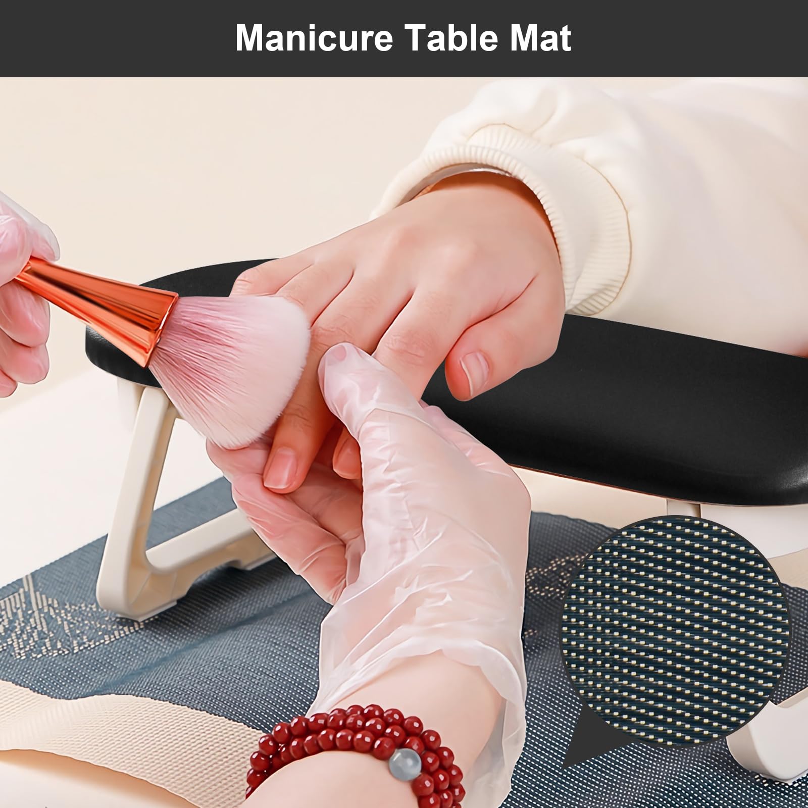 Diesisa Nail Arm Rest compact dimensions fit under lamps, saving table space.