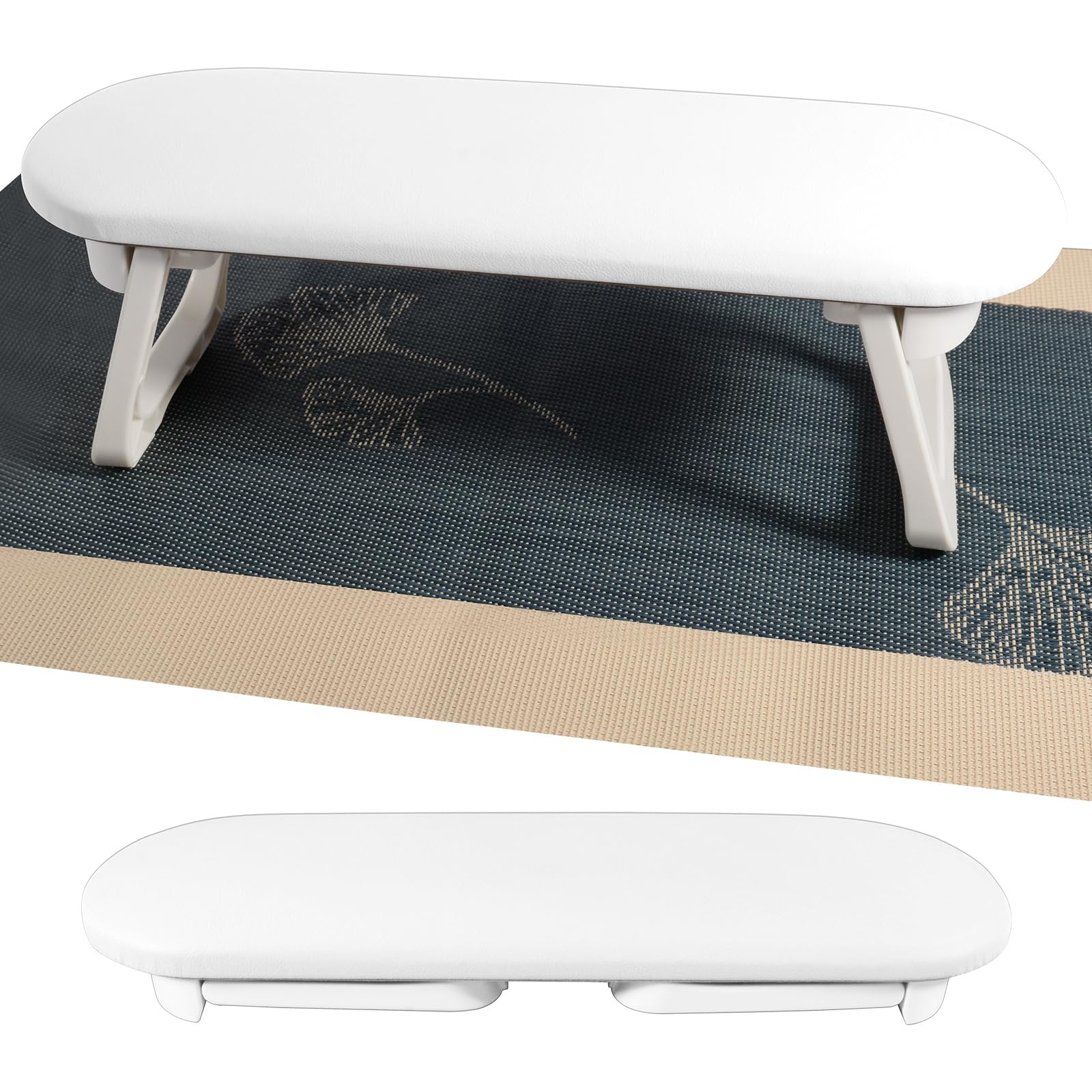 Diesisa arm rest fits under most UV lamps for salon-friendly setup.