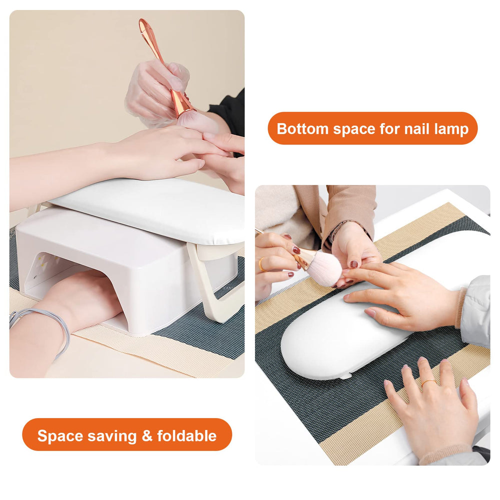 Diesisa Nail Arm Rest with PU leather surface offers a soft, durable feel for comfortable sessions.