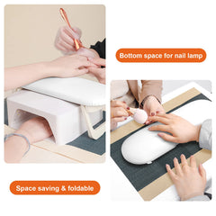 Diesisa Nail Arm Rest with PU leather surface offers a soft, durable feel for comfortable sessions.