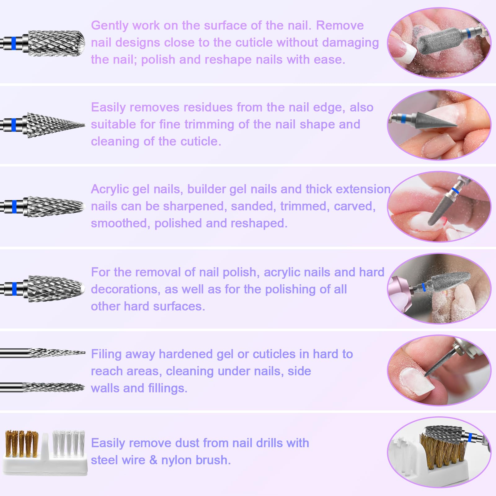 Diesisa included nail brush helps clean gel dust after use.