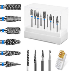 Diesisa nail drill bits set with tungsten carbide cuticle bits for precise cuticle prep