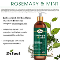 Difeel rosemary-mint conditioner texture close-up showcases creamy, nourishing formula