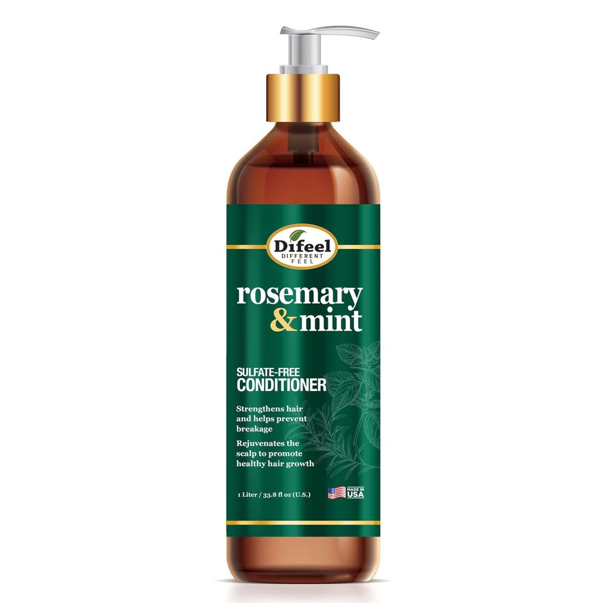 Difeel rosemary-mint hair conditioner bottle highlights biotin for stronger hair