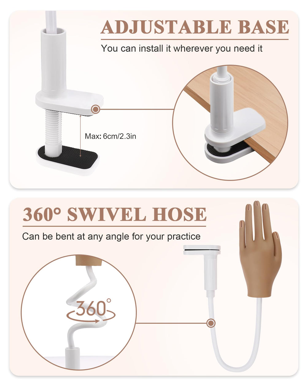 Difenni adjustable stand supports stable practice sessions on any table edge