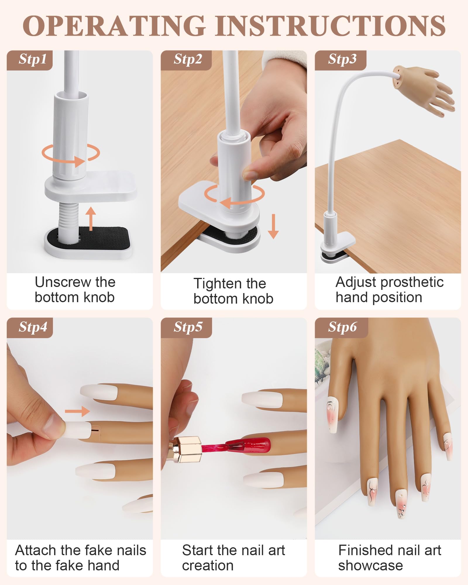 Difenni flexible fingers allow bending for varied nail art angles