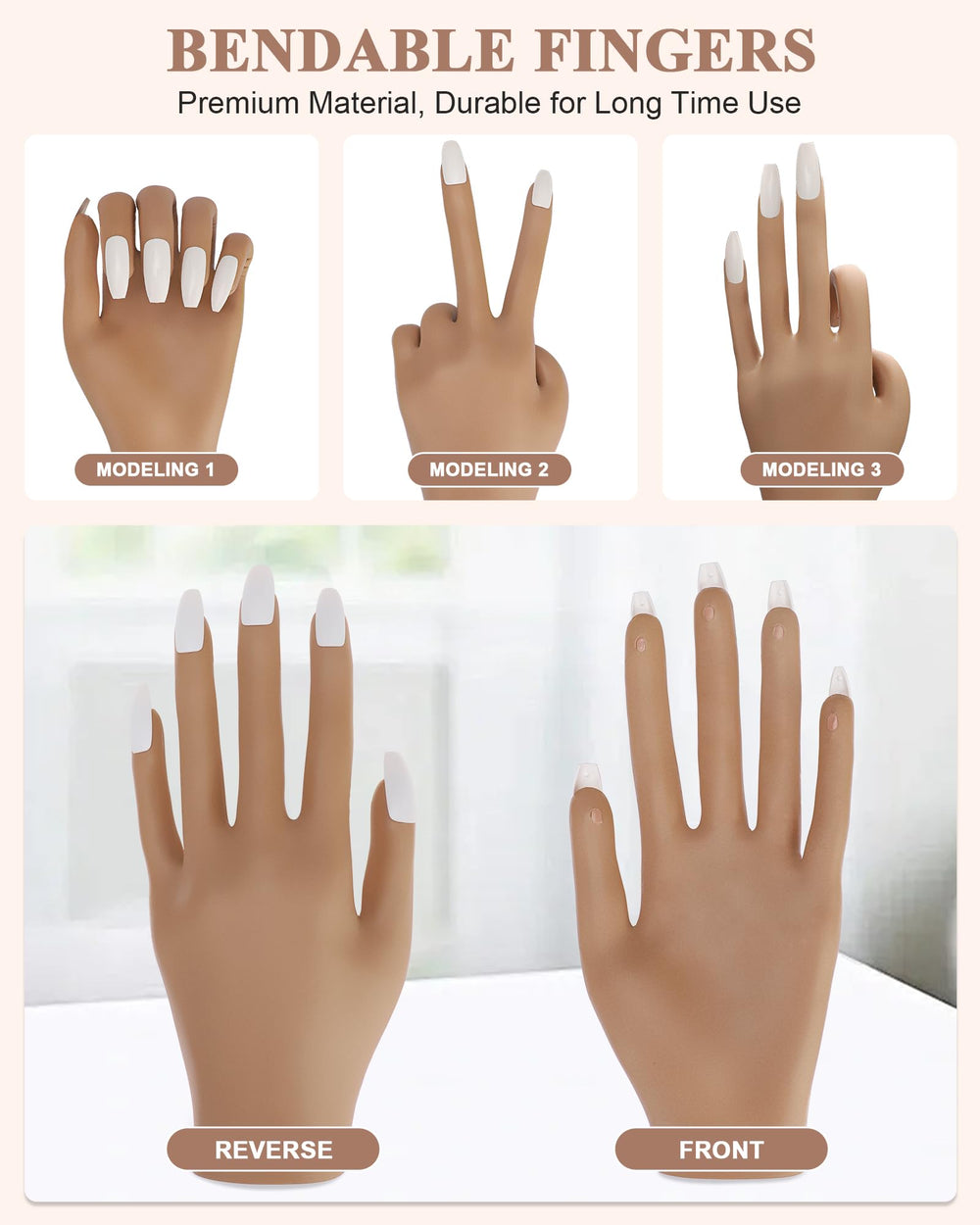 Difenni practice nails kit includes 200 tips for varied nail art exercises