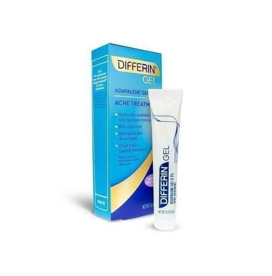 Differin Adapalene Gel ingredients graphic communicates science behind pore-clearing action.