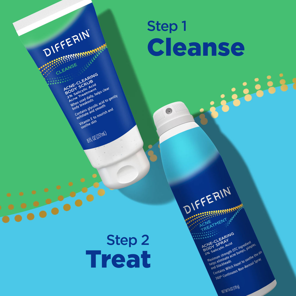 Differin 8 oz tube next to common items to show size and travel-friendly scale