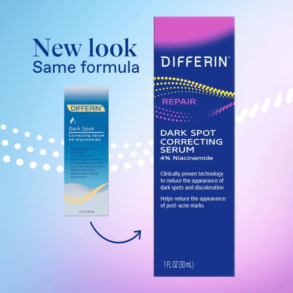 Differin Dark Spot Serum packaging for a simple skincare routine.