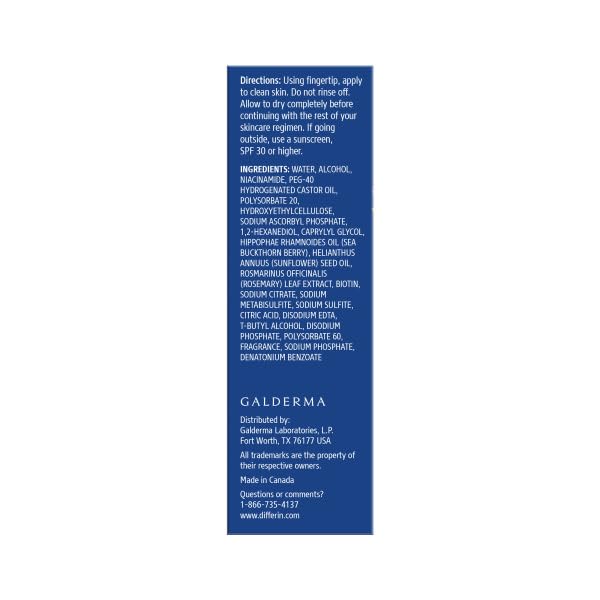 Differin Dark Spot Serum with Differin Gel shows compatibility in skincare routines.