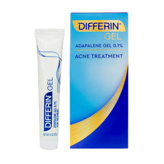 Differin gel 0.1% bottle pump for easy, mess-free application.