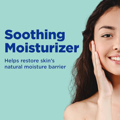 Differin applied to face with fingers showing quick absorption and soothing
