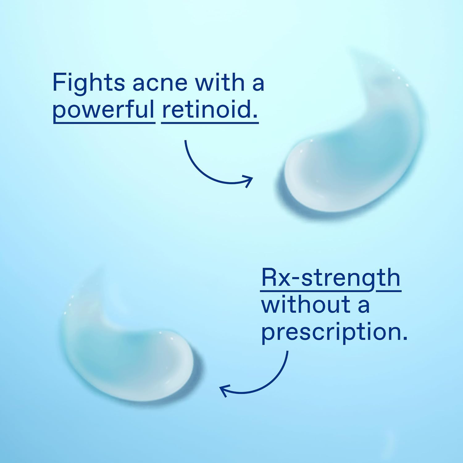 Differin ingredients panel label showing adapalene content and informative clarity benefit