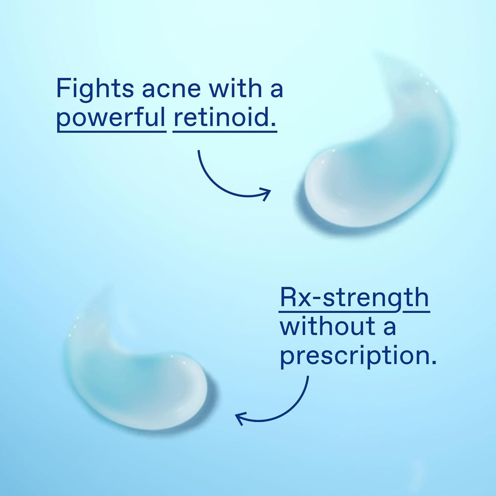 Differin ingredients panel label showing adapalene content and informative clarity benefit