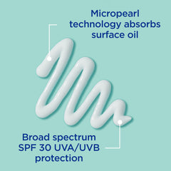 Matte finish remains after absorption with Differin Oil Absorbing Moisturizer SPF 30.