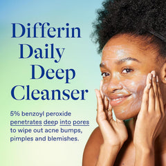 Differin gel texture on fingers illustrating smooth spread and targeted treatment