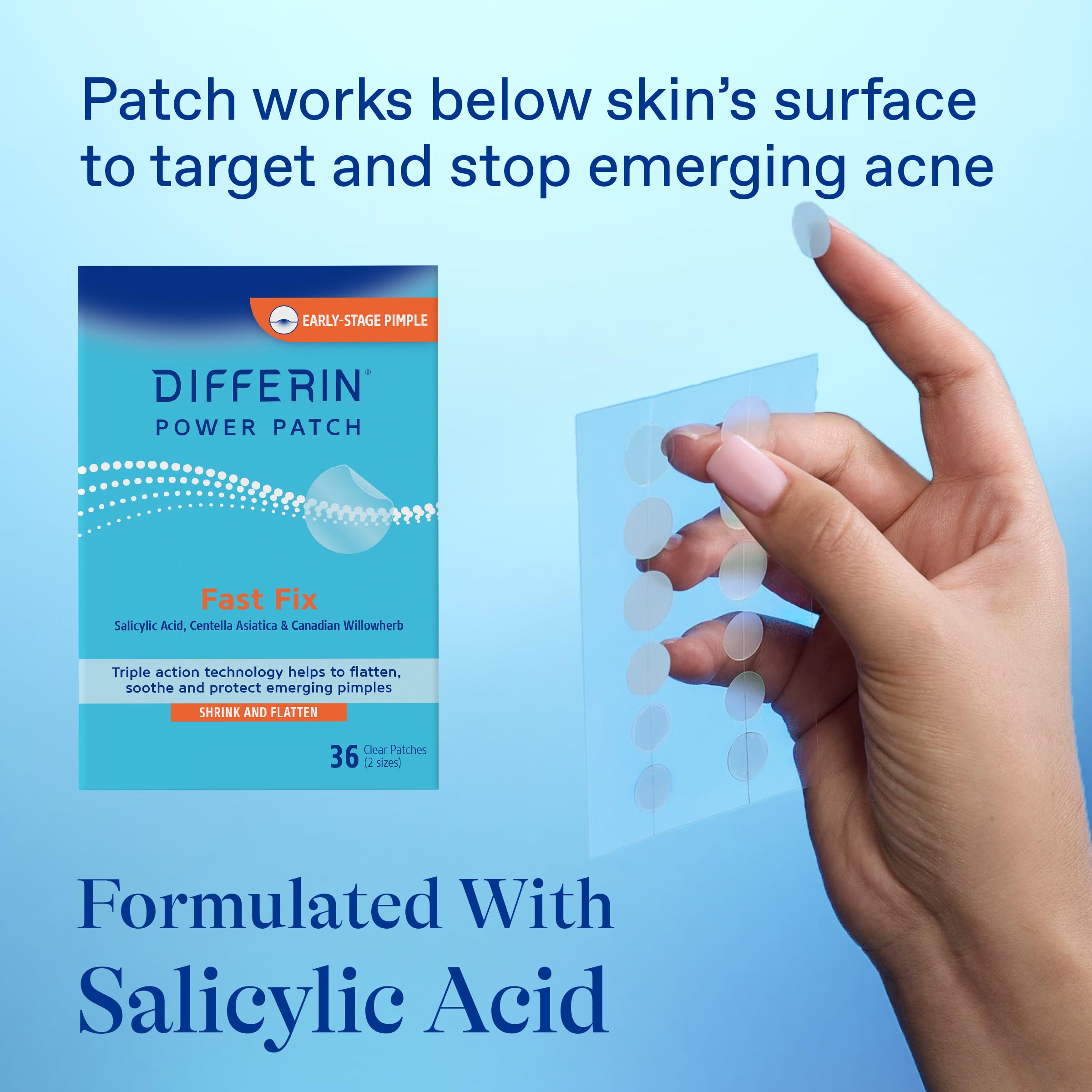 Differin patch under makeup demonstrating near-invisible coverage benefit
