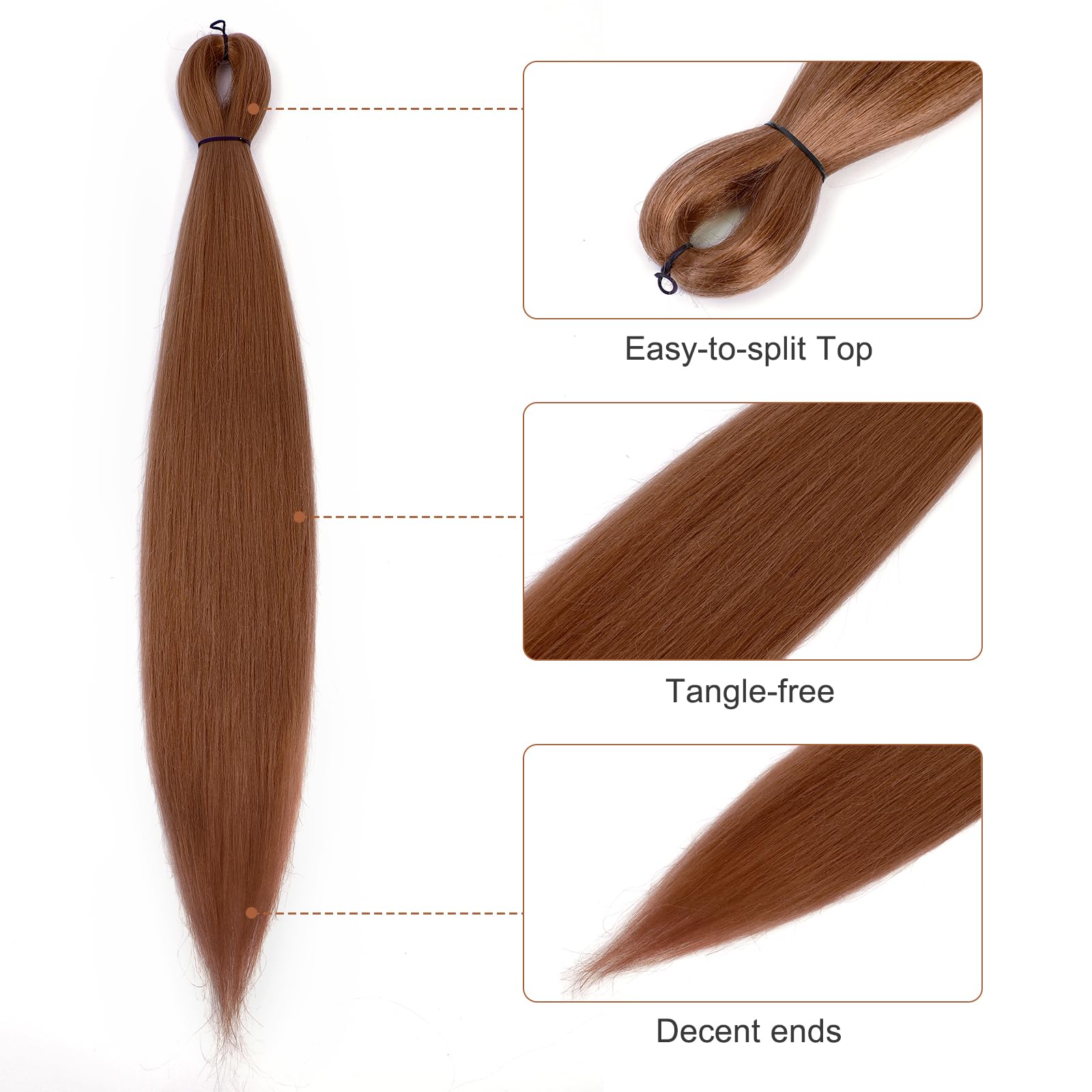 DIFUNEE 24in pre-stretched hair for twist crochet styles with easy hot-water setting