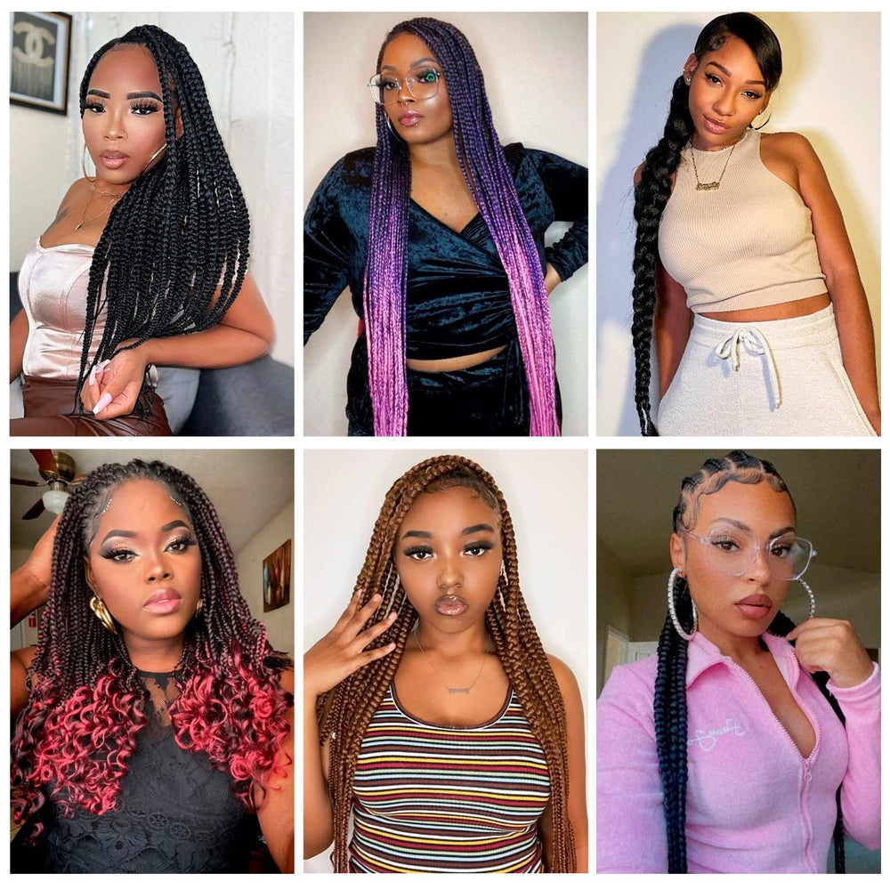 DIFUNEE 24 inch brown braiding hair suitable for sweat-prone climates