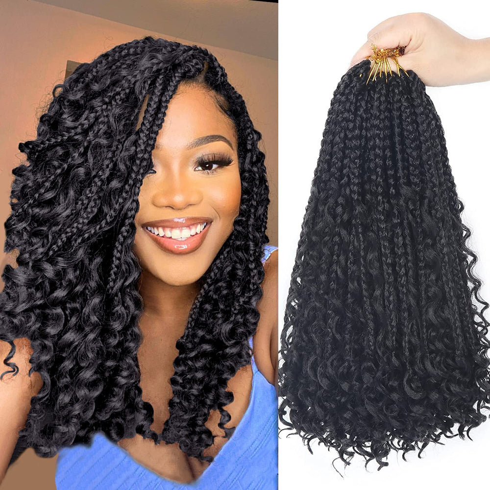 Diha Goddess Bohemian Box Braids 14in closeup texture for natural-looking style