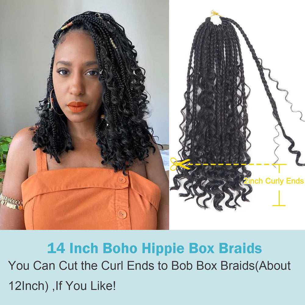Diha Goddess Bohemian Box Braids packaging includes needle and beads for customization