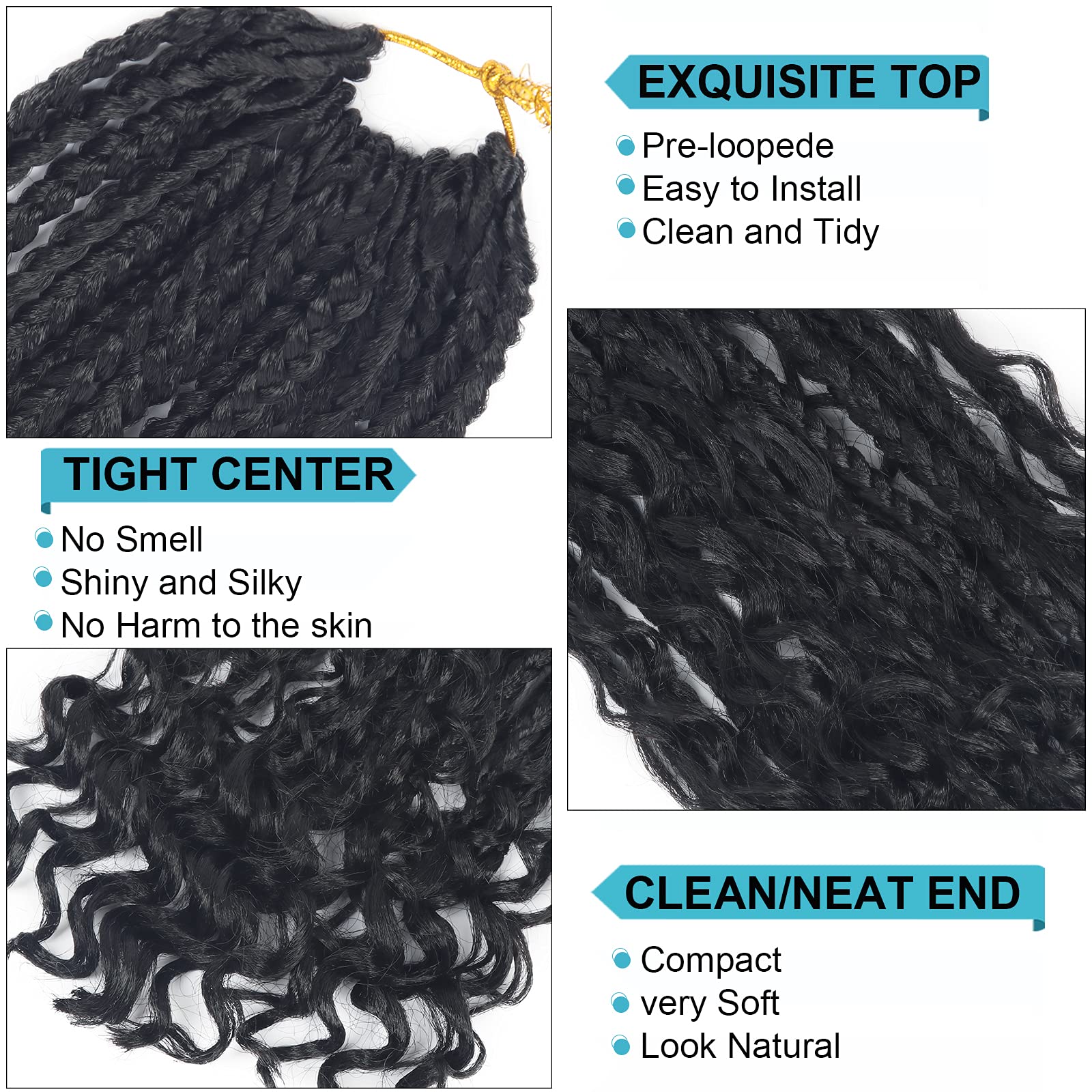 Diha Goddess Bohemian Box Braids color black 1B for versatile styling