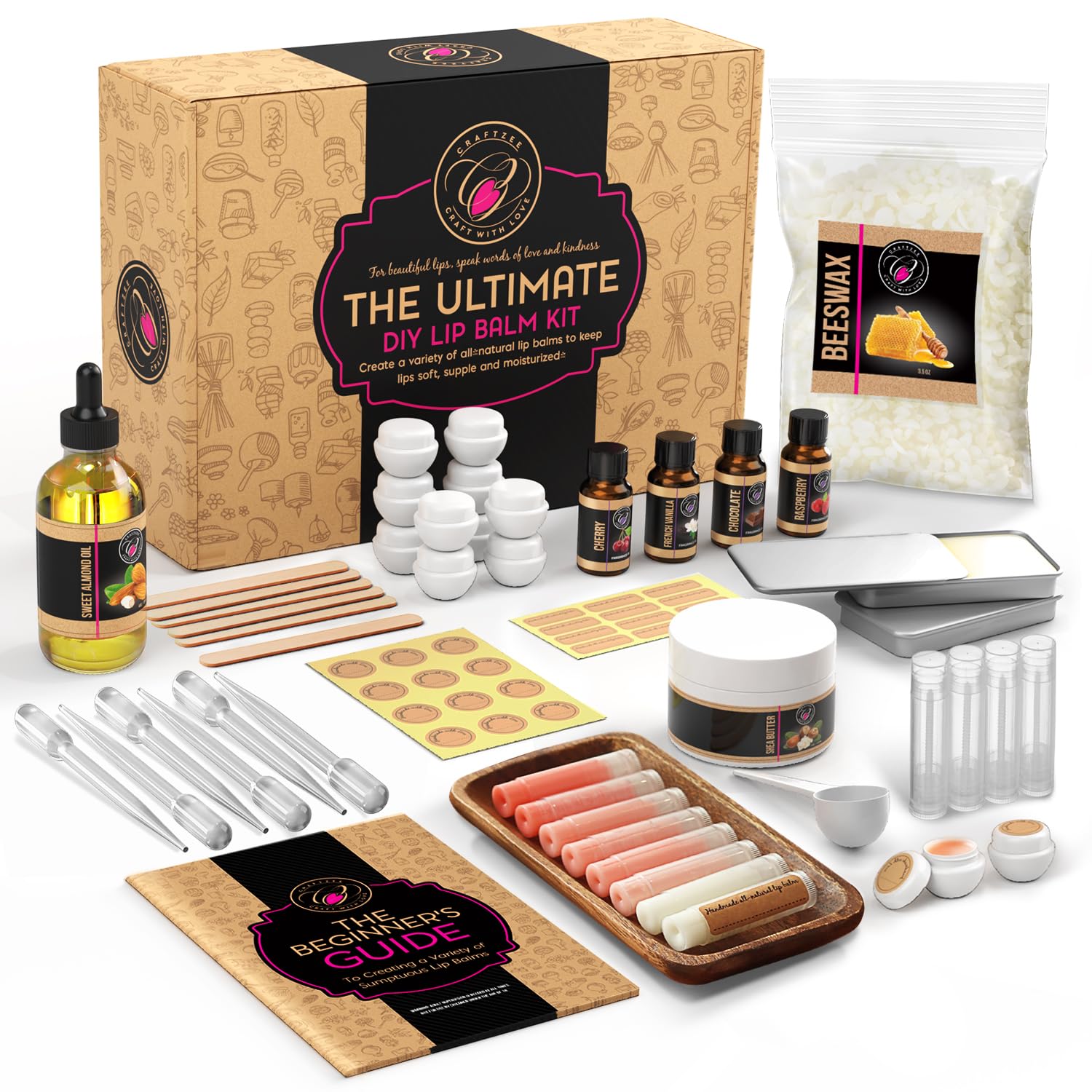 DilaBee CraftZee kit contents for at-home DIY skincare projects