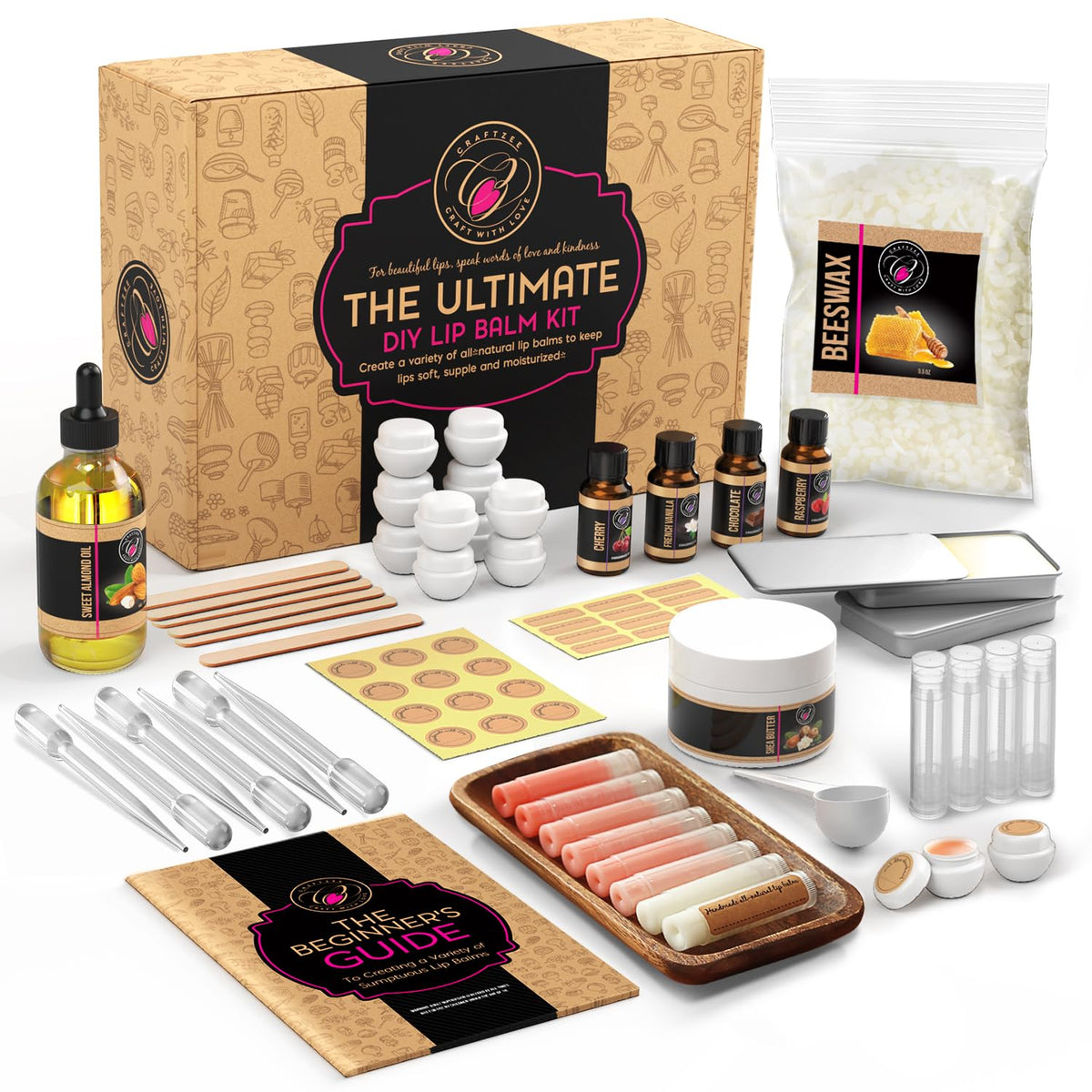 DilaBee CraftZee kit contents for at-home DIY skincare projects