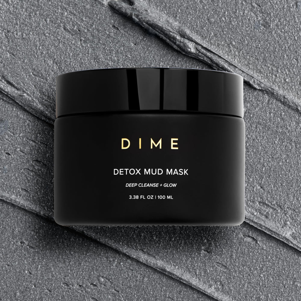 DIME Beauty Detox Mud Mask application scene demonstrates even spread and self-care ritual.