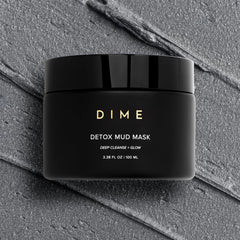 DIME Beauty Detox Mud Mask application scene demonstrates even spread and self-care ritual.