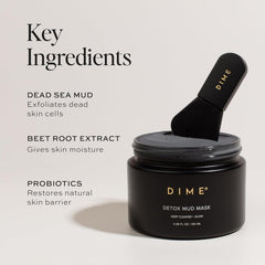 DIME Beauty Detox Mud Mask rinse-off moment shows skin feeling refreshed after treatment.