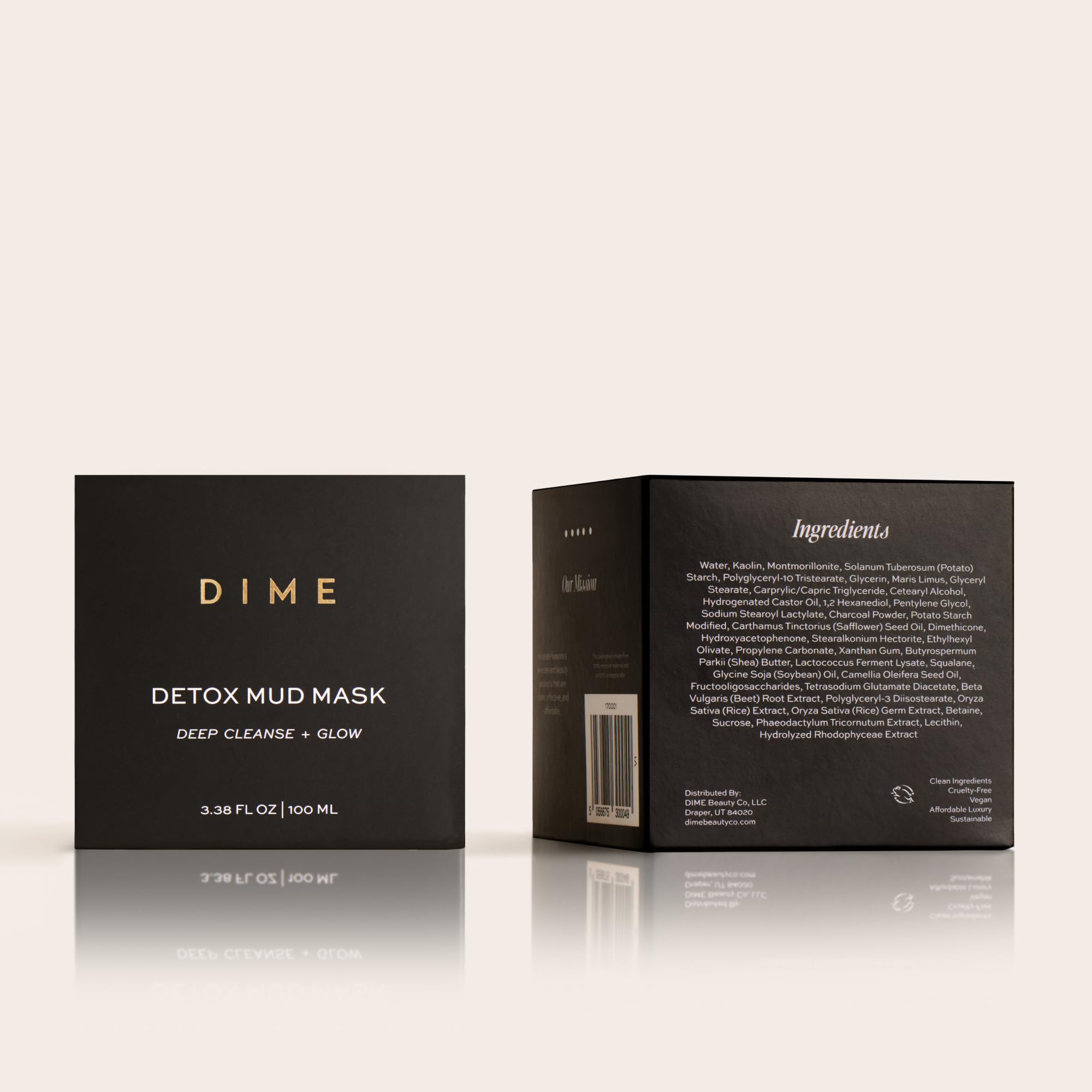 DIME Beauty Detox Mud Mask spatula use demonstrates easy, mess-free application.