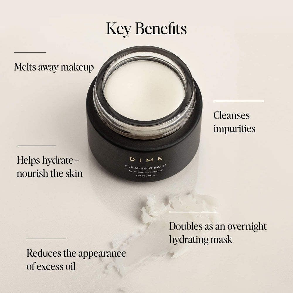 DIME Beauty double-cleanse sequence pairs balm with cleanser for refreshed skin.