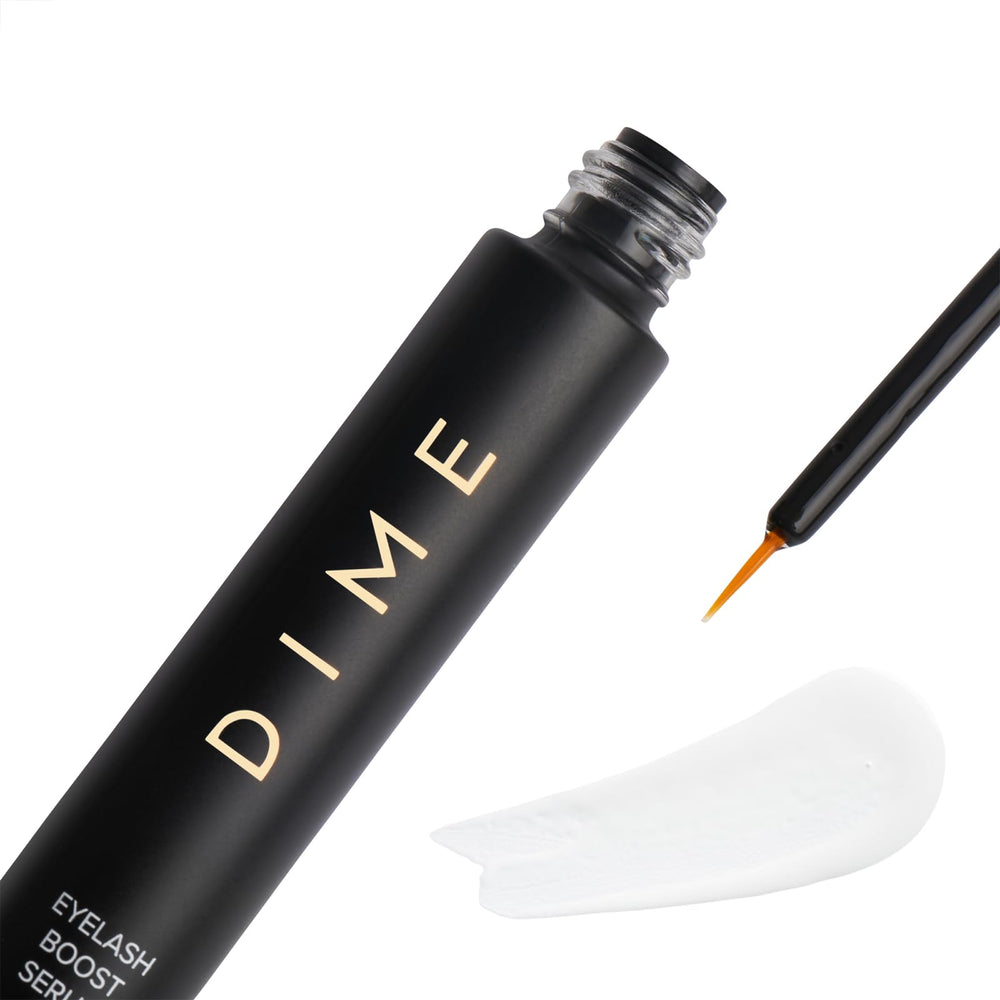 DIME Beauty Eyelash Boost Serum in use—base of lashes for daily nourishment
